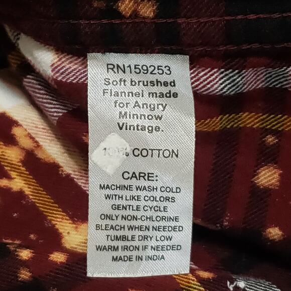 Angry Minnow Brushed Flannel Red Plaid Shirt Sz Lg "Money can't buy happiness" - Picture 7 of 12
